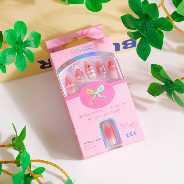 Bowknot Series - Sweet Milk Foam Press-on Nails