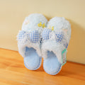 Bowknot Closed-Toe Women's Slippers – Blue Size 40–41