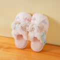 Bowknot Closed-Toe Women's Slippers – Pink Size 38–39