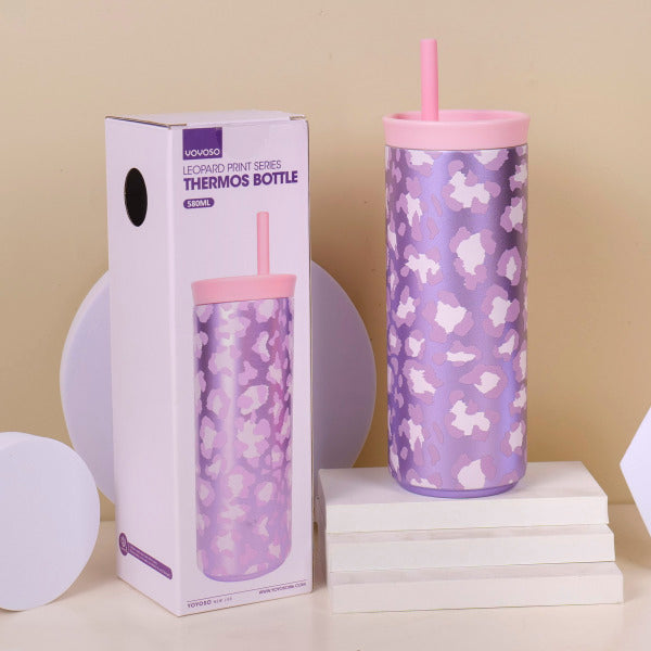HS-BWB6001 Leopard Print Series Thermos Bottle A 580ml