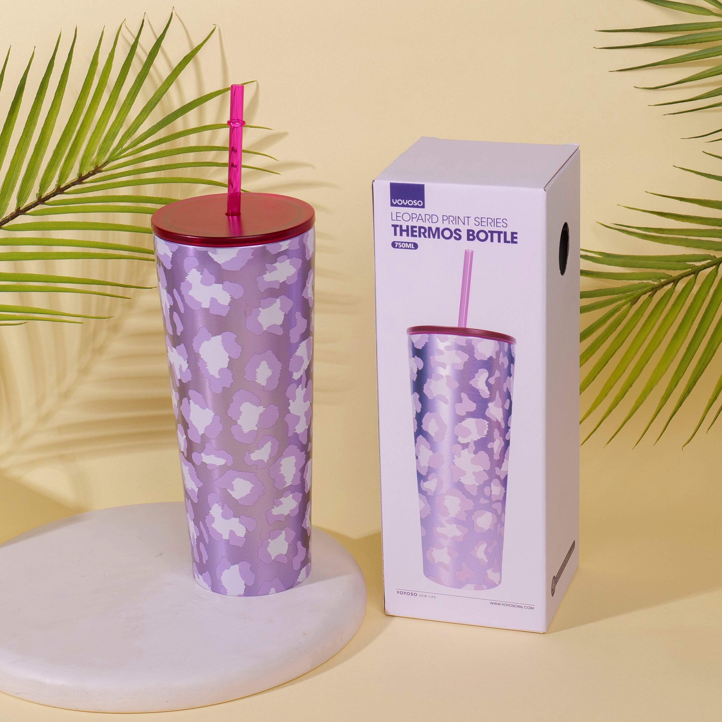 HS-BWB6001 Leopard Print Series Thermos Bottle C 750ml