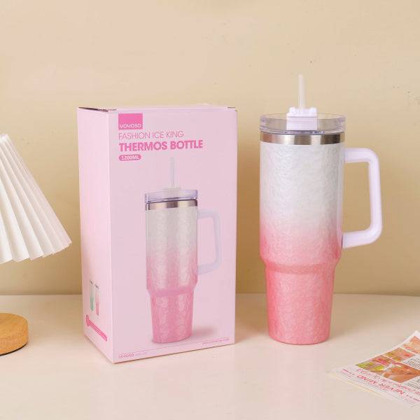 HS-BWB6001 Fashion Ice King Thermos Bottle 1200ml - Pink Gradient