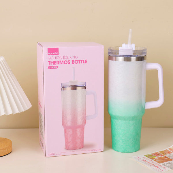 HS-BWB6001 Fashion Ice King Thermos Bottle 1200ml - Green Gradient