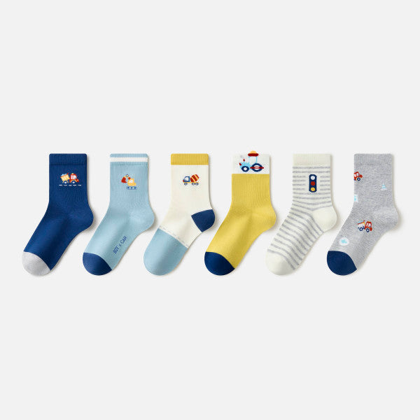 Car Design Kids Mid-Calf Socks M