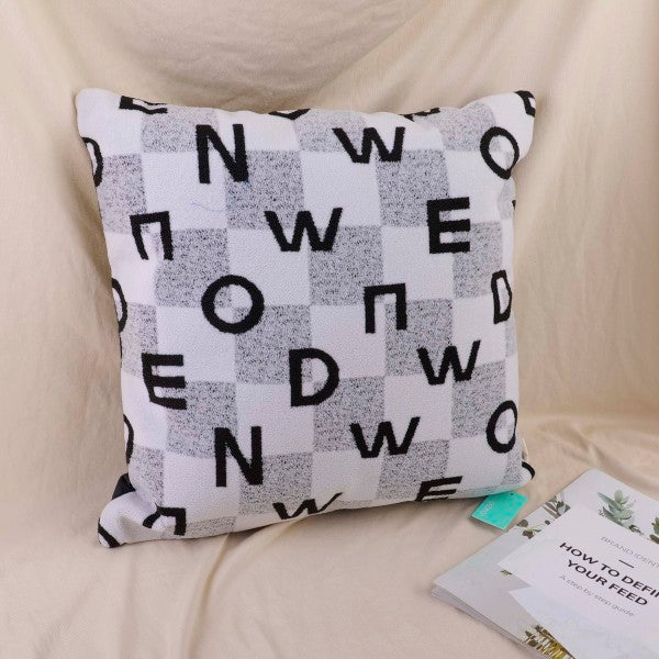 Minimalist Letter Throw Pillow – Black