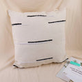 Minimalist Striped Throw Pillow – White