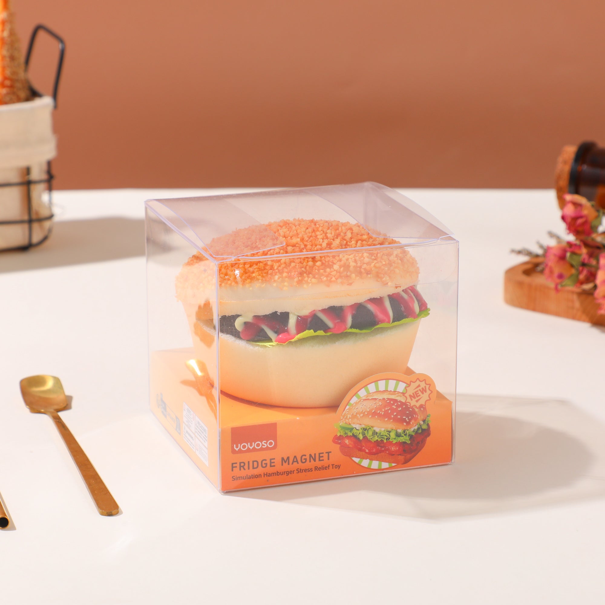 Simulation Hamburger Stress Relief Toy – Fridge Magnet
