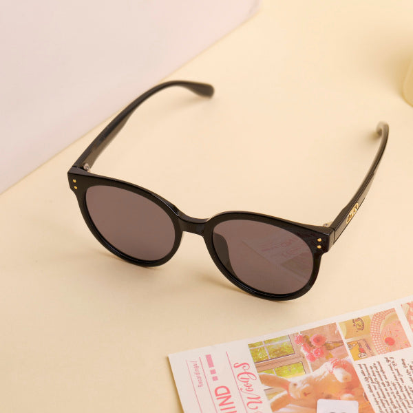 Classic Round Frame Women's Sunglasses - Black Frame/Purple Lens