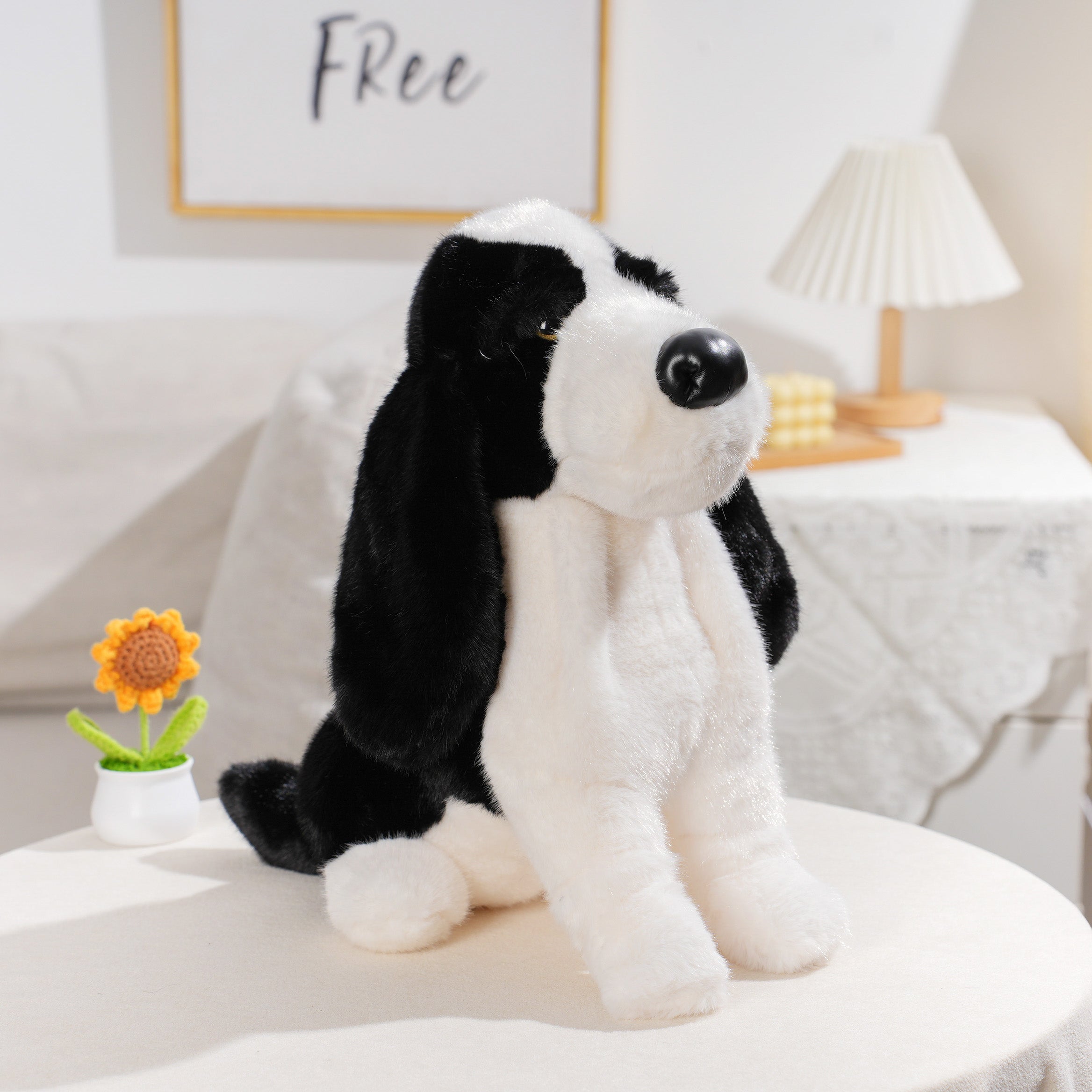 HY-MR8006 Black Long-Eared Puppy Plush Toy – 30cm