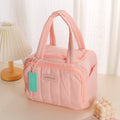 Cloud-Pattern Square Lunch Bag - Pink