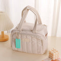 Cloud-Pattern Square Lunch Bag - Beige