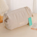 Cloud-Pattern Steel-Frame Storage Cosmetic Bag - Beige