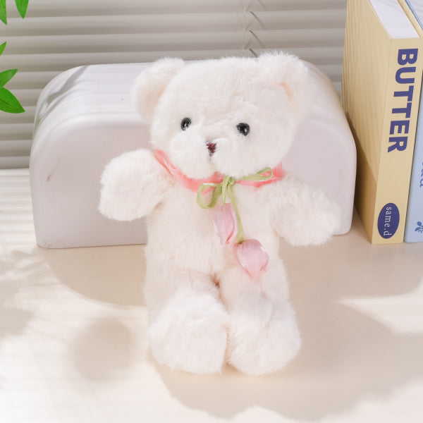 HY-MR8006 White Tulip Bear Plush Toy - 30cm