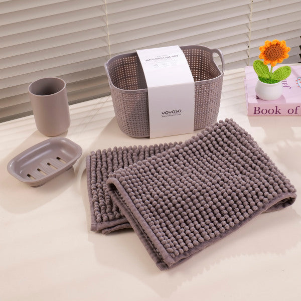 4-Piece Bathroom Set – Gray