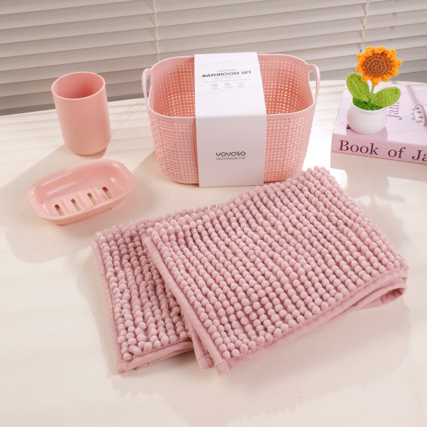 4-Piece Bathroom Set – Pink