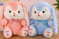 big size rabbites blue and white with bow plushs