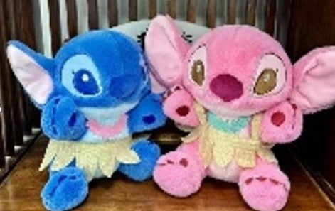 stich and angel in beach clothes plush mid