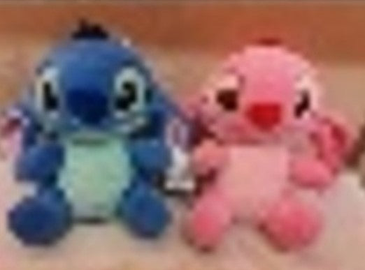 small size stich plush doll with pink