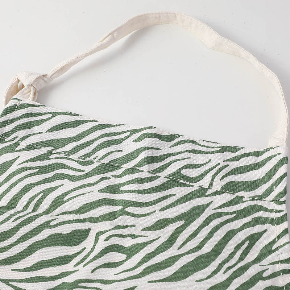 Zebra pattern halter apron