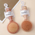 Milk tea bear massage comb with mirror