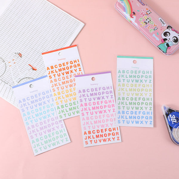 Delicate handbook stickers ( colorful letters)