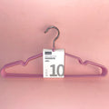Metal dipping non-slip adult hanger-Pack of 10pcs-pink