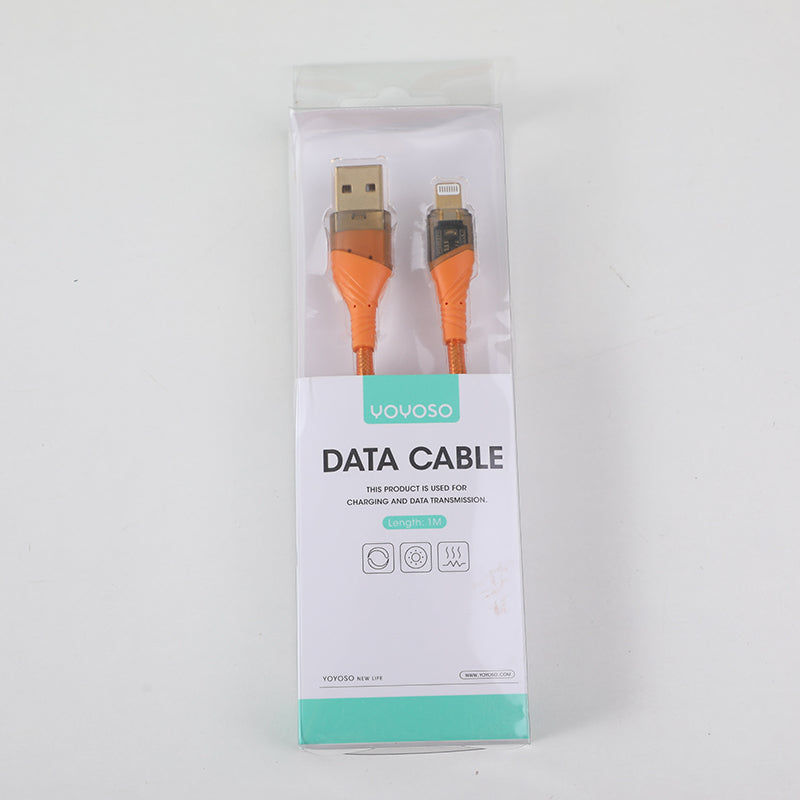 Transparent case braided Apple data cable