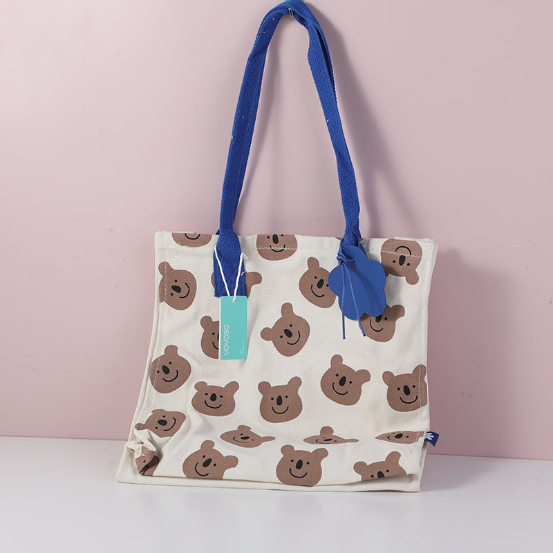 Cute bear head shoulder bag-blue
