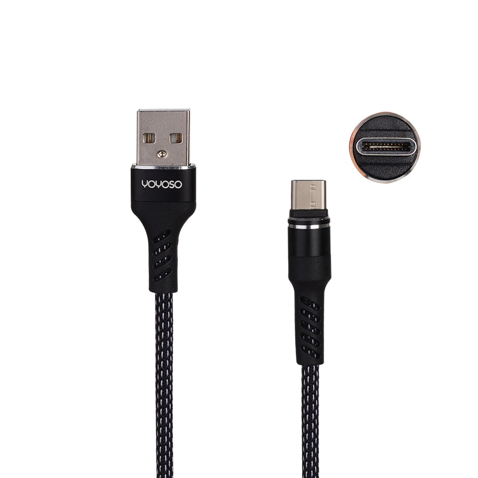 Simple fabric weaving TYPE-C data cable-black(100cm)