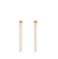 Popular pearl crystal long earrings
