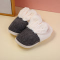 Cute cartoon feather-yarn childrens cotton slippers dark gray 22