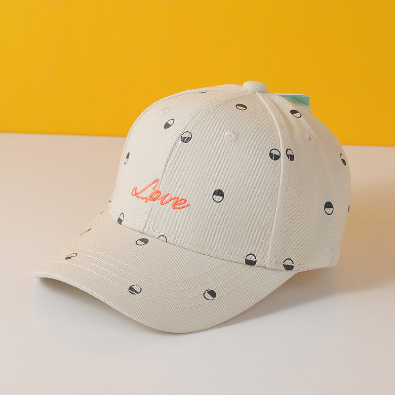 Love printed children's baseball cap-beige