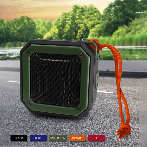 Mini feature wireless speaker with lanyard-green
