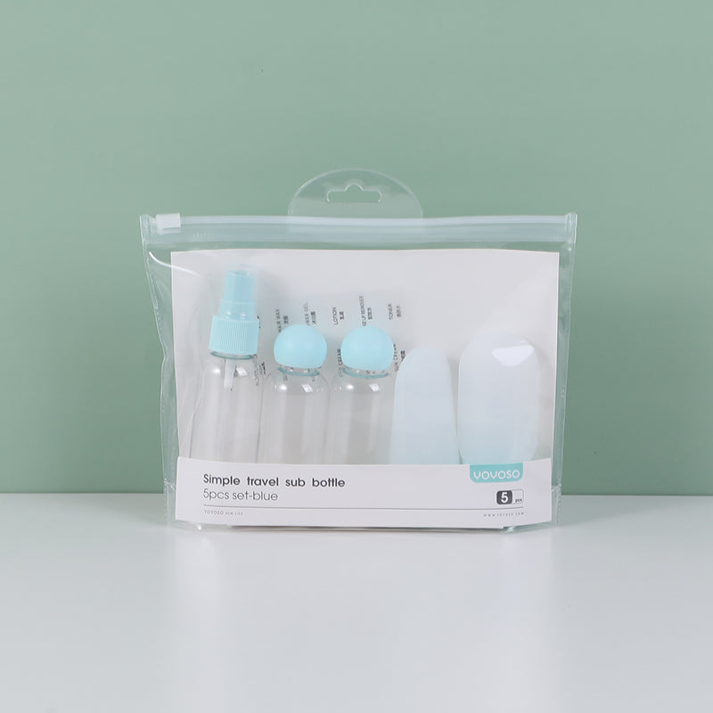 Simple travel sub bottle 5pcs set-blue