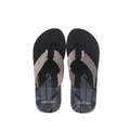 Simple mens flip flops with geometry graphic ribbon-black and beige 42-43