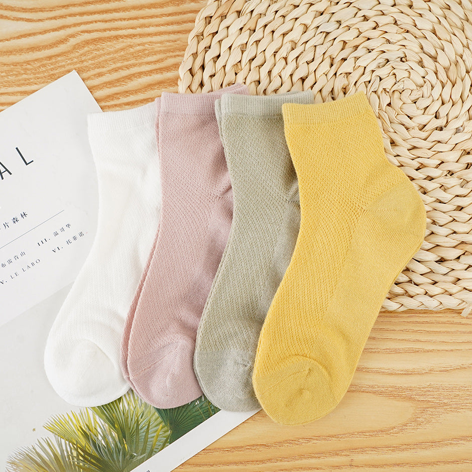 Super thin mesh children's mid-calf socks 2 pairs-L