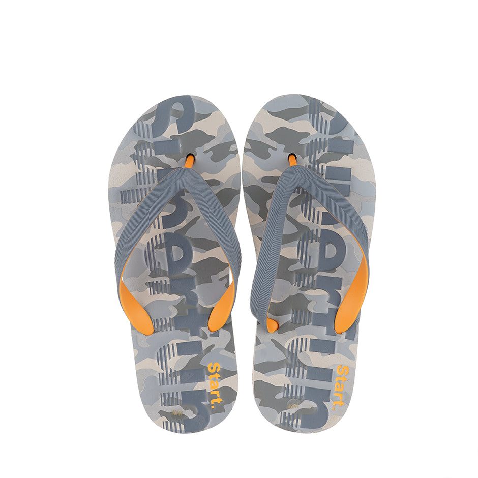 Trendy letters camouflage mens flip flops camouflage gray 44-45