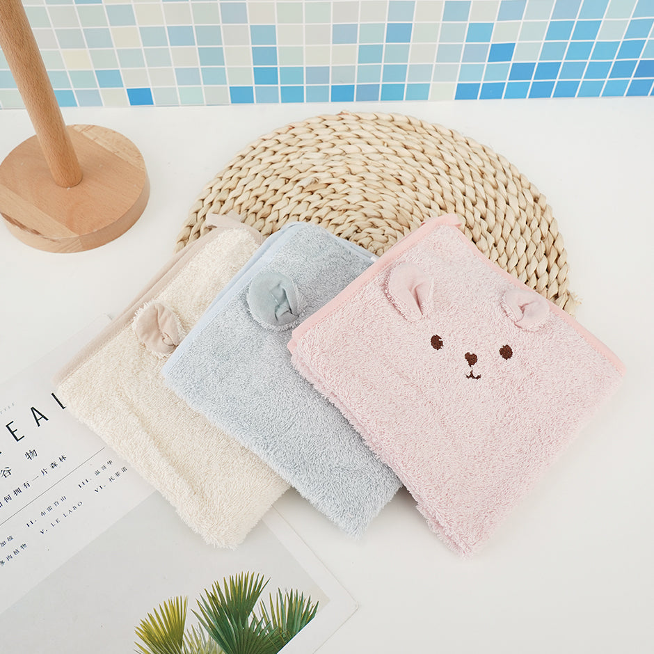 Cartoon ear inwrought square towel