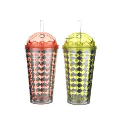 Double-layer masonry straw plastic cup560ml