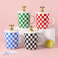 Creative checkered ceramic cup-400ml