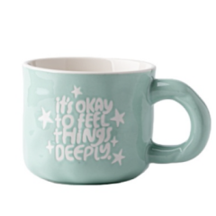 Embossed Letter Mug 340ml - Green