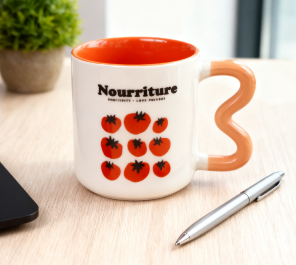 Creative 3-Letter Handle Mug 320ml - Tomato