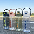 Large capacity double drinking plastic cup with straw-1500ml