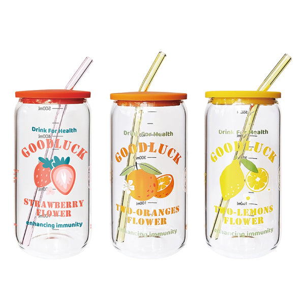 Fun cartoon glass cup-500ml