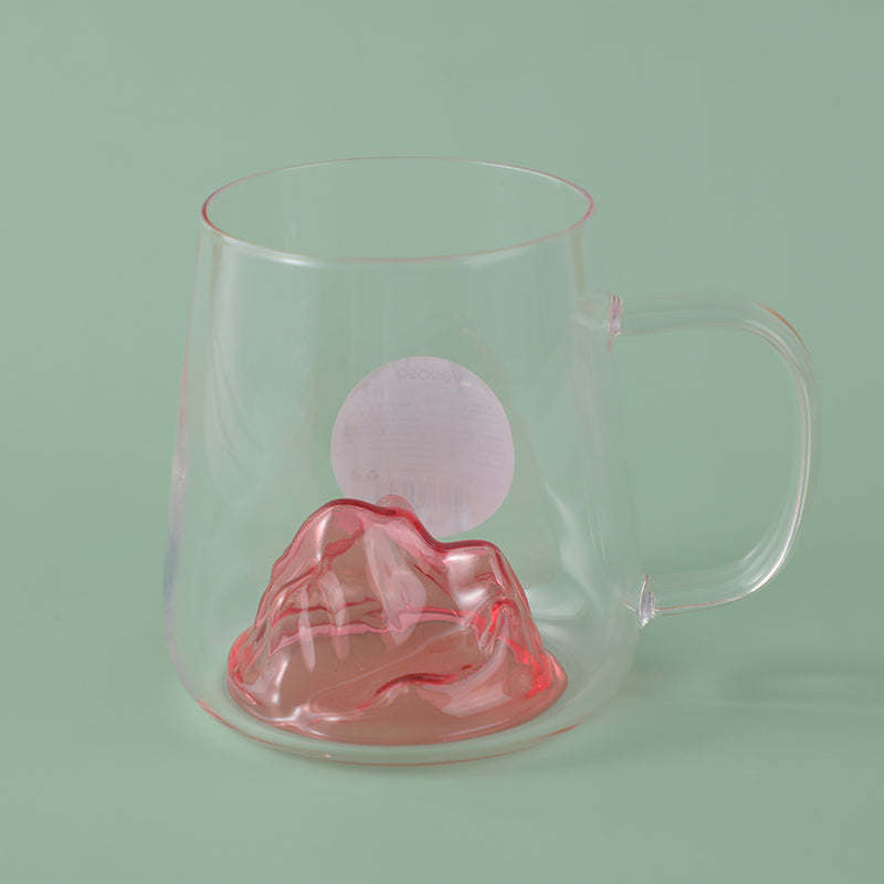 Bottom red volcano glass cup-420ml