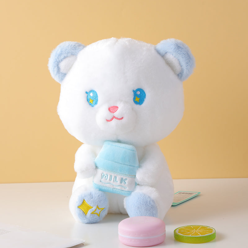 Sitting fruit bear with milk plush doll-20cm