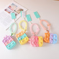 Colorful coin purse with bead chain