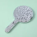 Round wavy beauty mirror with handle