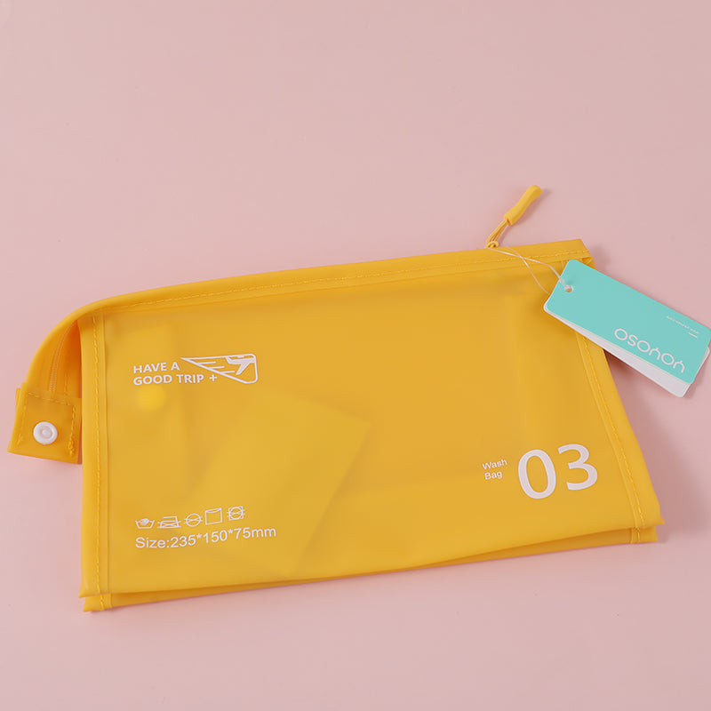 Jelly horizontal cosmetic bag-yellow