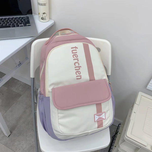Simple letter backpack-pink